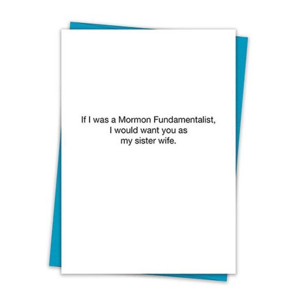 6 Pack "I Would Want You as My Sister Wife" Greeting Cards NWT